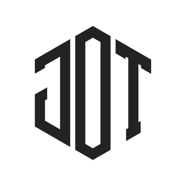 Diseño del logotipo JOT Letra inicial JOT Monograma Logotipo con forma de hexágono