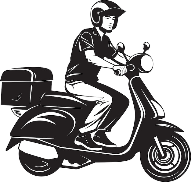 El diseño del logotipo de Jovial Journey Vector del Happy Delivery Guy Elated Express Smiling Delivery Man Icon en