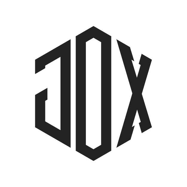 Diseño del logotipo JOX Letra inicial JOX Monograma Logotipo con forma de hexágono