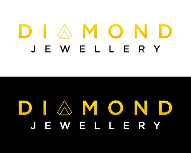 Un diseño de logotipo de joyería de diamantes con una letra monograma