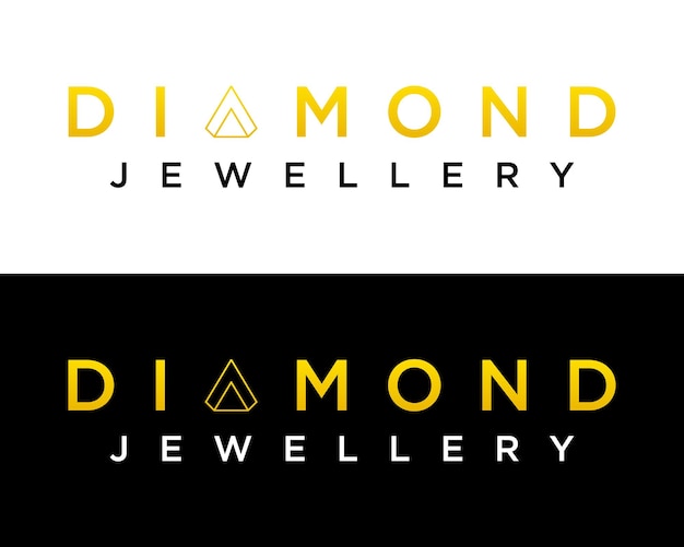 Vector un diseño de logotipo de joyería de diamantes con una letra monograma