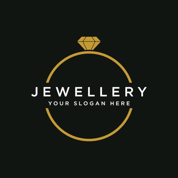 Diseño de logotipo de joyería vintage de lujo con idea creativa con forma de anillo abstracto logotipo para joyería tienda de negocios empresa de moda