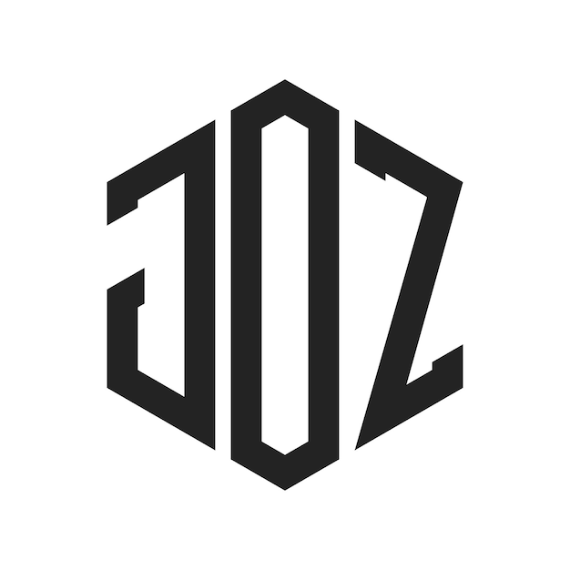 Diseño del logotipo JOZ Letra inicial JOZ Monograma Logotipo con forma de hexágono