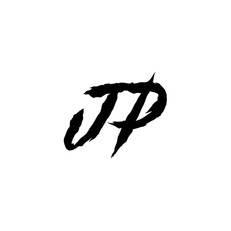 Vector el diseño del logotipo jp monograma letra texto nombre símbolo monocromo logotipo carácter alfabeto logotipo simple