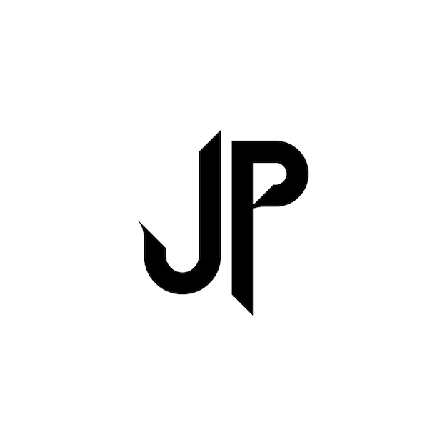 El diseño del logotipo JP monograma letra texto nombre símbolo monocromo logotipo carácter alfabeto logotipo simple