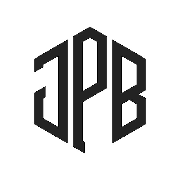 Diseño del logotipo JPB Letra inicial JPB Monograma Logotipo con forma de hexágono