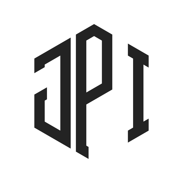 Diseño del logotipo JPI Letra inicial JPI Monograma Logotipo con forma de hexágono
