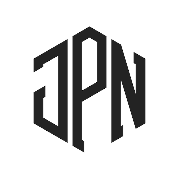 Diseño del logotipo de JPN Letra inicial JPN Monograma Logotipo con forma de hexágono