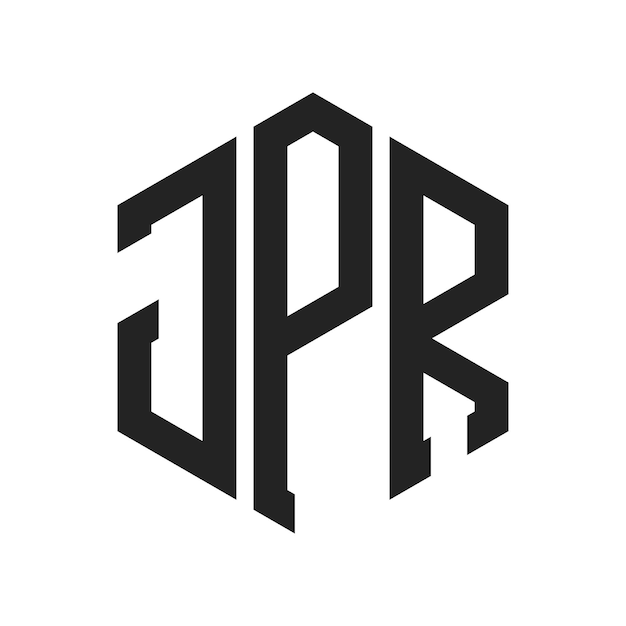 Diseño del logotipo de JPR Letra inicial JPR Monograma Logotipo con forma de hexágono