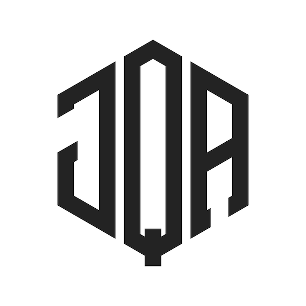 Diseño del logotipo de JQA Letra inicial JQA Monograma Logotipo con forma de hexágono