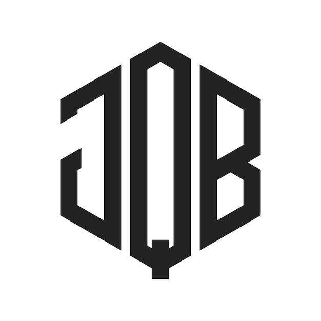 Diseño del logotipo de JQB Letra inicial JQB Monograma Logotipo con forma de hexágono