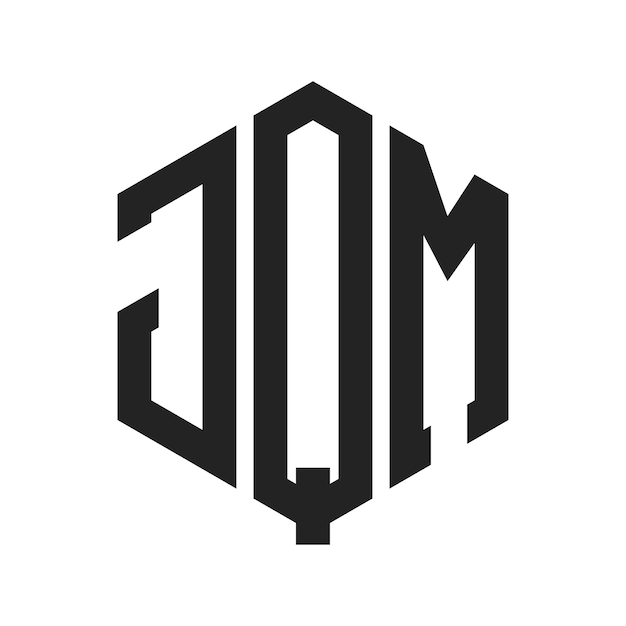 Diseño del logotipo de JQM Letra inicial JQM Monograma Logotipo con forma de hexágono