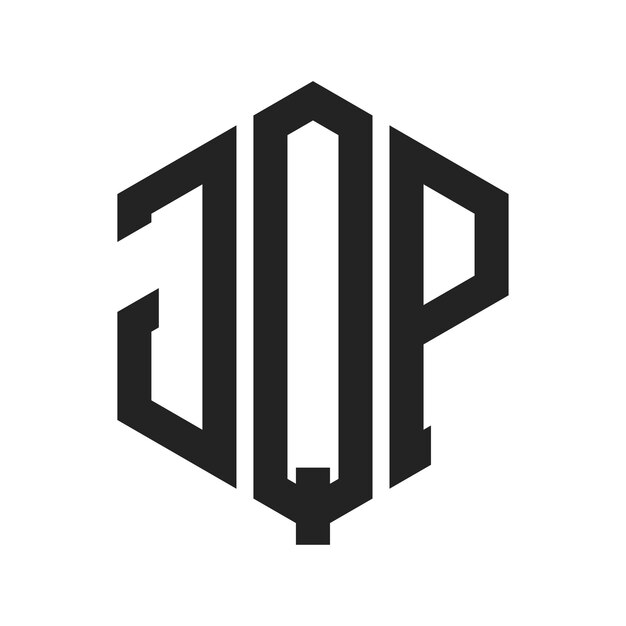 Diseño del logotipo de JQP Letra inicial JQP Monograma Logotipo con forma de hexágono