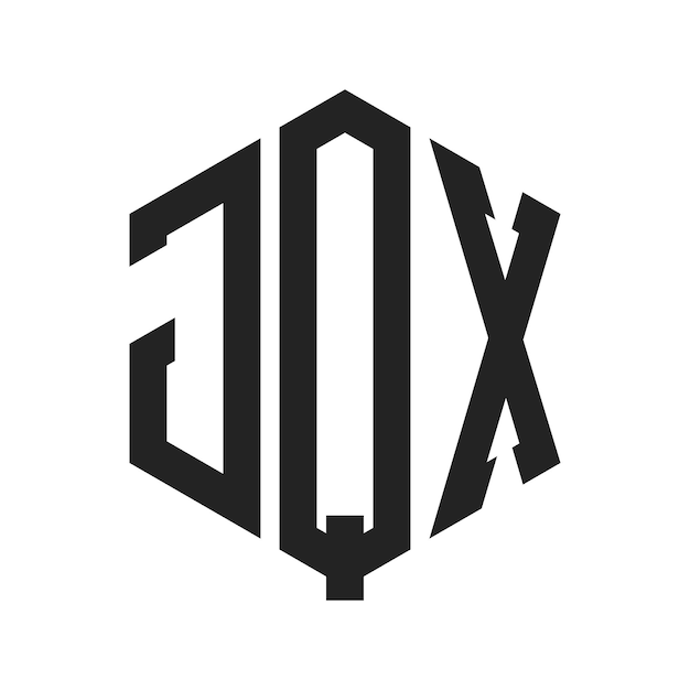 Diseño del logotipo de JQX Letra inicial JQX Monograma Logotipo con forma de hexágono