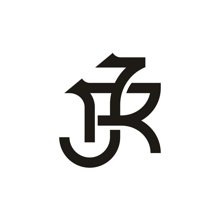 Vector diseño de logotipo jr de letras iniciales de monograma