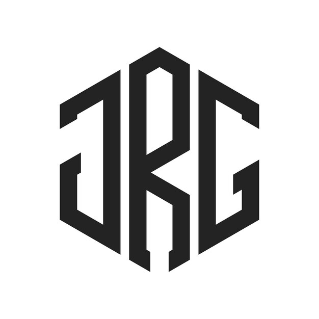 Diseño del logotipo de JRG Letra inicial JRG Monograma Logotipo con forma de hexágono