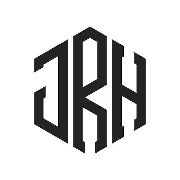 Diseño del logotipo de JRH Letra inicial JRH Monograma Logotipo con forma de hexágono