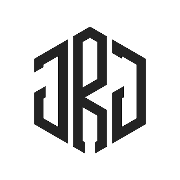 Diseño del logotipo de JRJ Letra inicial JRJ Monograma Logotipo con forma de hexágono