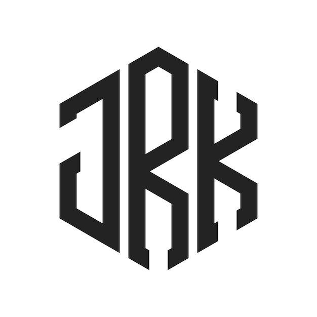 Diseño del logotipo de JRK Letra inicial JRK Monograma Logotipo con forma de hexágono