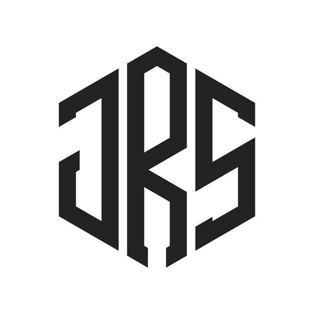Diseño del logotipo JRS Letra inicial JRS Monograma Logotipo con forma de hexágono