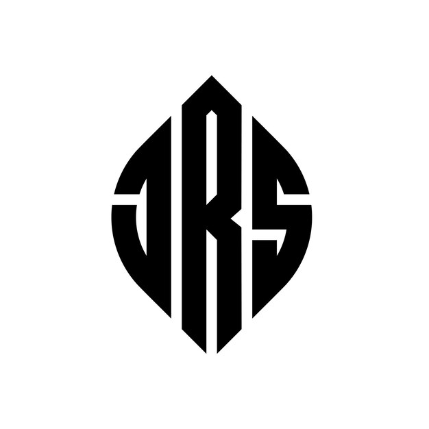 El diseño del logotipo de la JRS con letras en círculo con forma de círculo y elipse JRS letras en elipse con estilo tipográfico Las tres iniciales forman un logotipo de círculo JRS Círculo Emblema Monograma Abstracto Carta Marca Vector