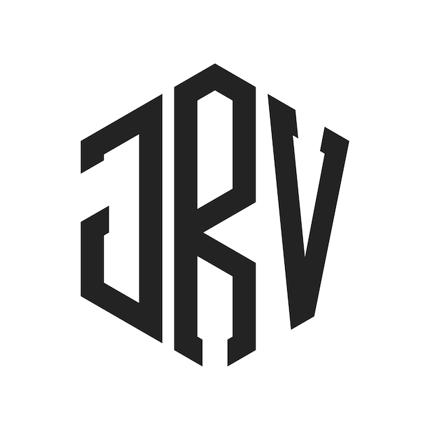 Diseño del logotipo de JRV Letra inicial JRV Monograma Logotipo con forma de hexágono