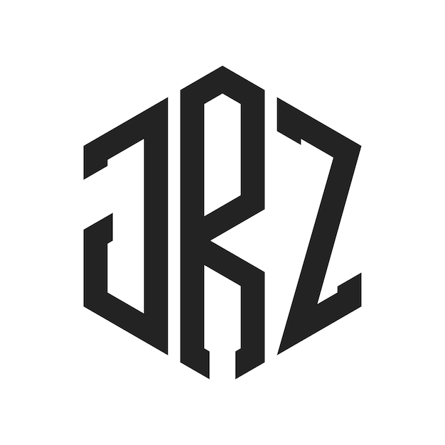 Diseño del logotipo de JRZ Letra inicial JRZ Monograma Logotipo con forma de hexágono