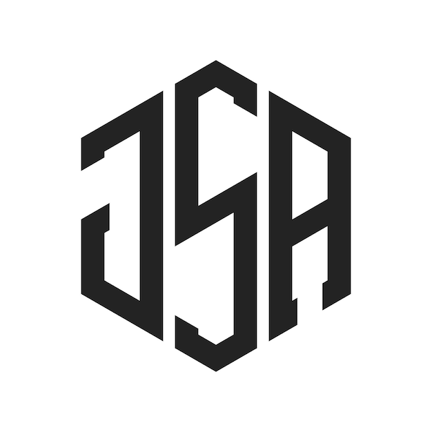Diseño del logotipo de JSA Letra inicial JSA Monograma Logotipo con forma de hexágono