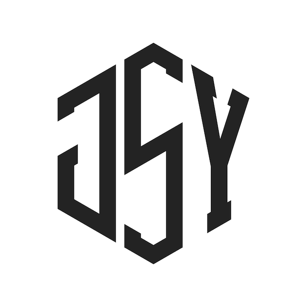Diseño del logotipo JSY Letra inicial JSY Monograma Logotipo con forma de hexágono