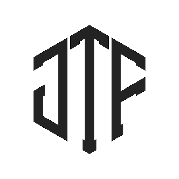 Diseño del logotipo JTF Letra inicial JTF Monograma Logotipo con forma de hexágono