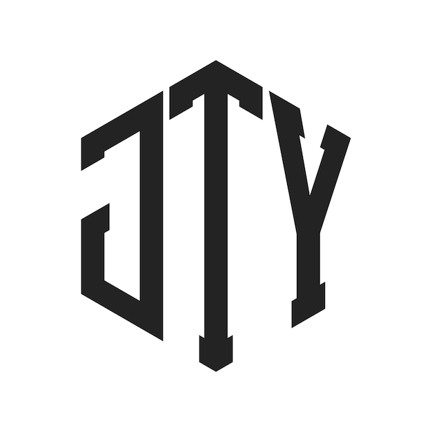 Diseño del logotipo de JTY Letra inicial del monograma de JTY Logotipo con forma de hexágono