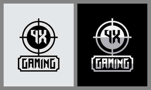 Diseño de logotipo de juego 4x de círculo negro creativo inicial
