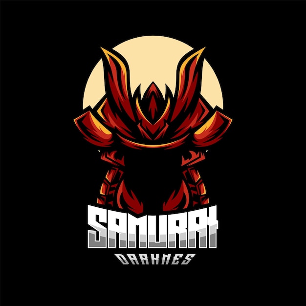 Diseño de logotipo de juego samurai esport