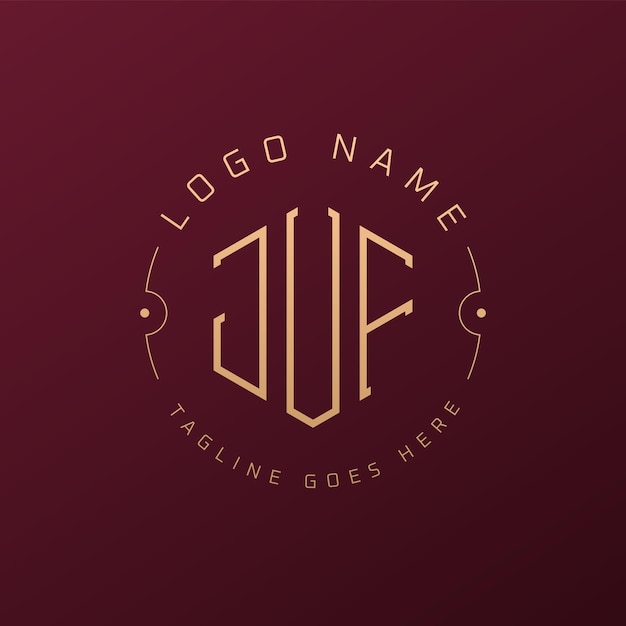Diseño de logotipo de JUF de lujo Letra elegante JUF Monograma Logotipo minimalista Poligono JUF Template de diseño de logotipo