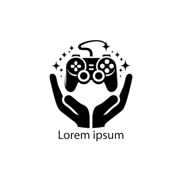 Diseño del logotipo de los jugadores mínimos Joystick y Hand