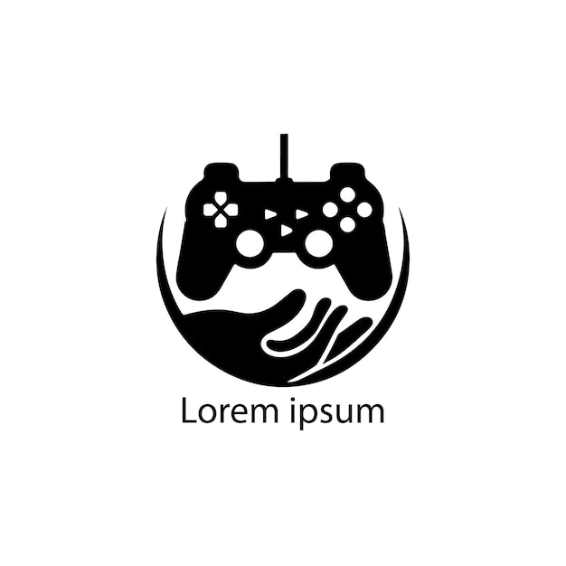 Diseño del logotipo de los jugadores mínimos Joystick y Hand