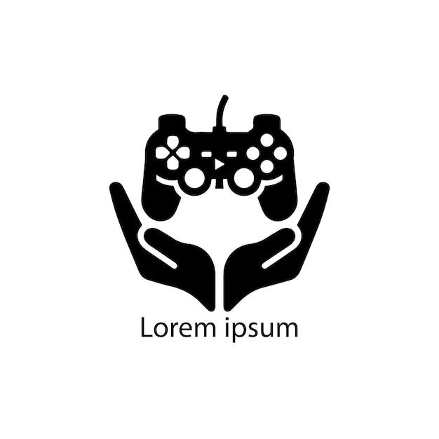 Diseño del logotipo de los jugadores mínimos Joystick y Hand