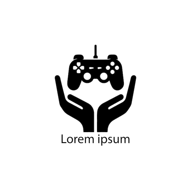 Diseño del logotipo de los jugadores mínimos Joystick y Hand