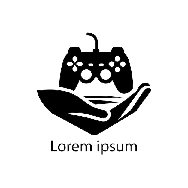 Diseño del logotipo de los jugadores mínimos Joystick y Hand