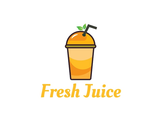 Vector diseño de logotipo de jugo de fruta. plantilla de vector de logotipo de bebida fresca