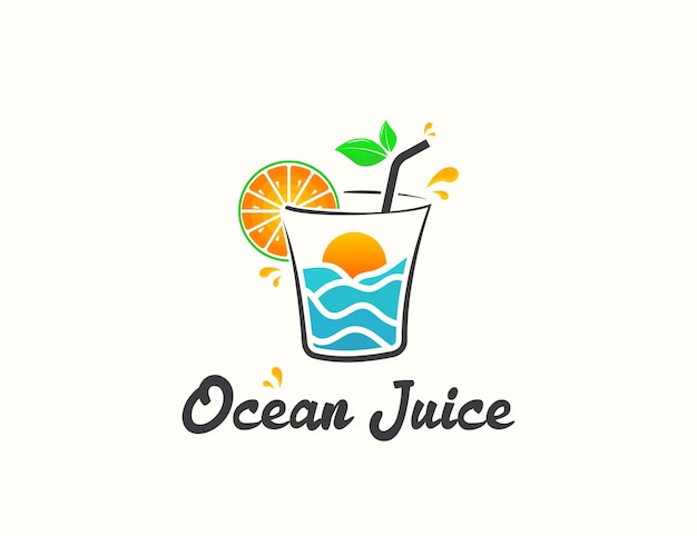 Diseño de logotipo de jugo de océano