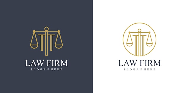 Diseño de logotipo de justicia con estilo creativo.