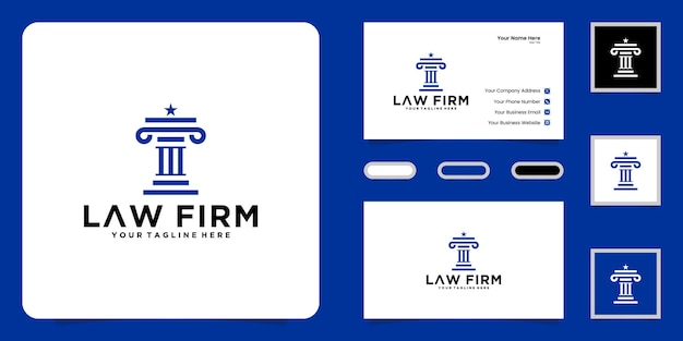 Diseño de logotipo de justicia legal e inspiración para tarjetas de presentación