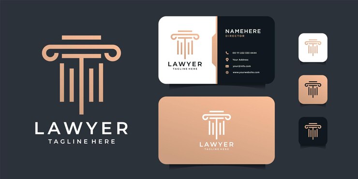 Diseño de logotipo de justicia de ley de lujo