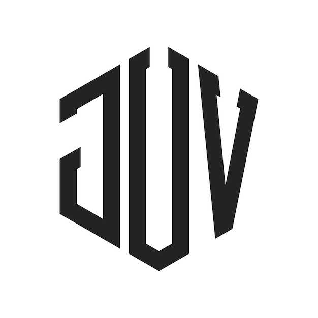Diseño del logotipo JUV Letra inicial JUV Monograma Logotipo con forma de hexágono