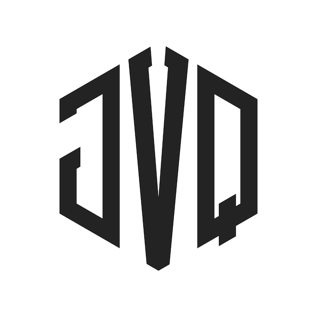 Diseño del logotipo de JVQ Letra inicial JVQ Monograma Logotipo con forma de hexágono