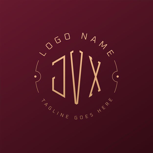 Diseño de logotipo JVX de lujo Letra elegante JVX Monograma Logotipo minimalista Poligono JVX Template de diseño de logotipo