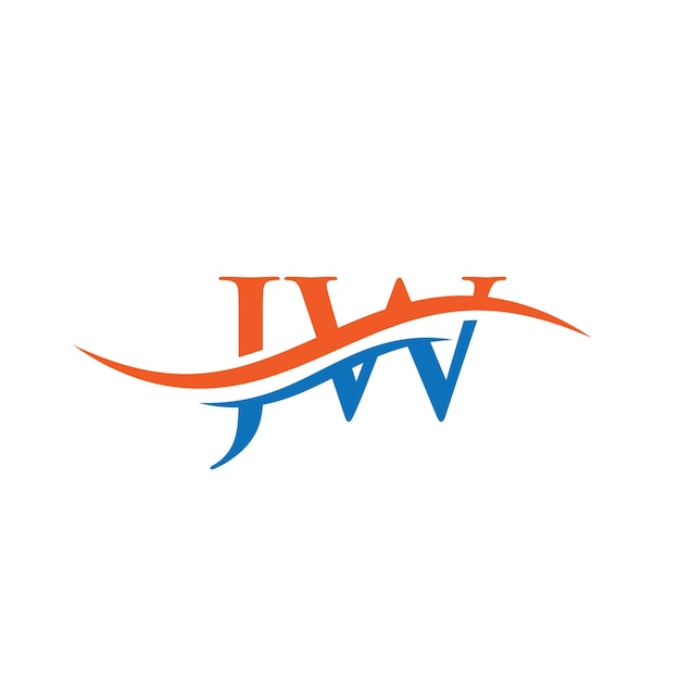 Diseño de logotipo JW de letra vinculada inicial Vector de diseño de logotipo JW de letra moderna con moda moderna