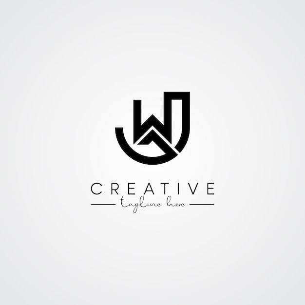 Diseño del logotipo JW WJ Basado en la letra inicial Icono del logotipo