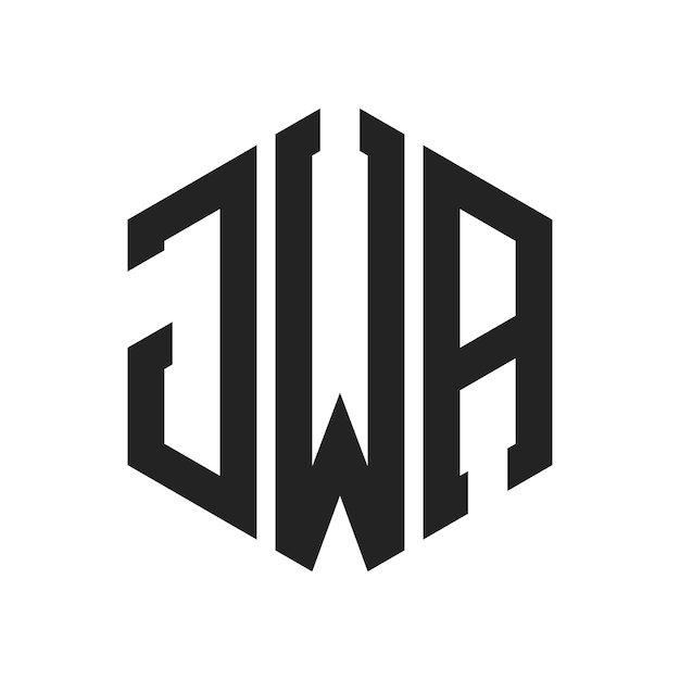 Diseño del logotipo JWA Letra inicial JWA Monograma Logotipo con forma de hexágono